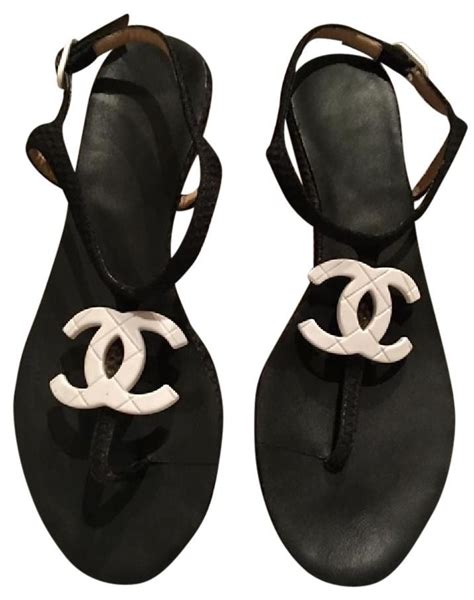 coco chanel sandals|chanel sandals black and white.